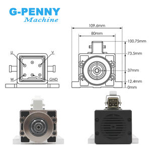 G-Penny แกนหมุน1.5KW ER11 220V 400Hz, มอเตอร์แกนหมุนแกนหมุนทรงสี่เหลี่ยมระบายความร้อนด้วยอากาศพร้อมหน้าแปลน4ชิ้นแบริ่ง24000รอบต่อนาที0.48N - Product Image 4