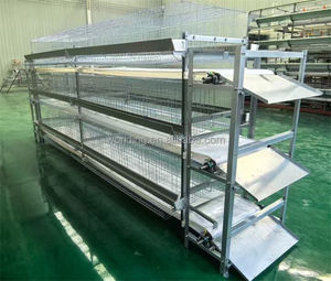 Jaula para Pollos Tipo H de 96 Unidades, Grande, con Tres Niveles, Cuatro Puertas, Limpieza de Excrementos Manual, Apta para Pollos de Engorde - Product Image 1