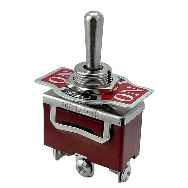 KN3C Momentary (ON)-OFF-(ON) Metal Toggle Switch 20A 12VDC 125VAC