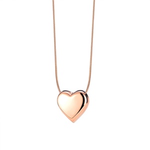 Collar de Cadena de Serpiente con Corazón Redondo en Acero Inoxidable Chapado en Oro Rosa, Moderno y Sencillo, para Mujer - Product Image 6