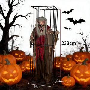 Z345 Grand Monstre d'Halloween Loup-garou Fantôme Lumineux Articulations Réglables Effets Sonores Capteur Électrique Maisons Hantées Évasion - Product Image 3