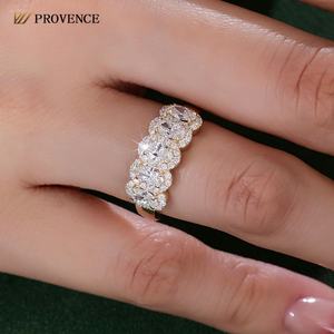 Bague en or jaune 18 carats, 14 carats, 10 carats avec diamant de laboratoire ovale et diamants ronds en vrac, cadeau de mariage, anniversaire, bijoux fins, personnalisable - Product Image 3