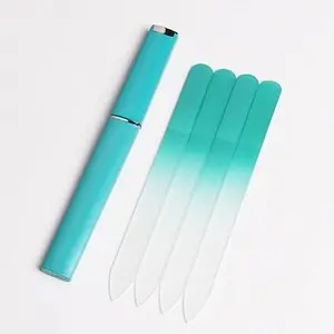 Schmuck Blue Nail Art Tool Spitze Spitze Kristall Nail Shaped File Personal isierte Glas Nagellack Dateien in Sky Blue Tube