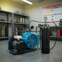Compresseur d'air pour la lutte contre les incendies, compresseur d'air portable 100L 30 bars, pompe de remplissage de bouteilles de respiration SCBA, unité mobile sur roues