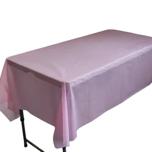 Plastic Feest Tafelkleden Effen Kleur Verjaardag Dessert Tafelkleed Cover Goedkope Rok Paar Tafel Wegwerp Groothandel 54*108Inch