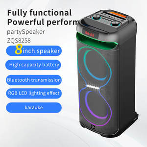 ZQS8258 8 pouces Portable pour Bluetooth karaoké haut-parleur grande puissance boîte de fête d'origine HiFi extérieur karaoké chariot haut-parleur - Product Image 2