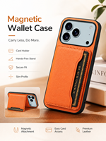 Étui de téléphone en cuir Denior Classic Togo Texture avec 3 emplacements pour cartes et support, motif Togo rétro, pour Apple 17 16 15 14 13 12 11 Series
