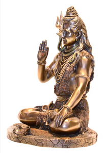 Statue en Laiton de Shiva Mahakal Faite à la Main, Idole Divine du Seigneur Shiva pour l'Autel, Méditation, Sculpture Spirituelle pour la Bénédiction de la Maison - Product Image 2