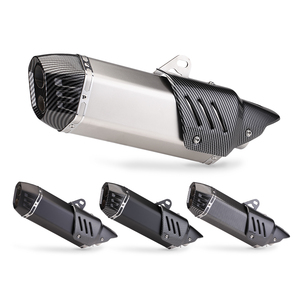 Pot d'Échappement Slip-On pour Moto, <span class=keywords><strong>Silencieux</strong></span> Universel Modifié pour Motocross, Compatible R6 MT09 Z900 <span class=keywords><strong>Z750</strong></span> Xj6 450SR MT03 CBR400R NINJA400 S7 - Product Image 1