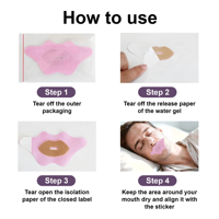 Bande adhésive buccale anti-ronflement hypoallergénique en forme de bouche rose, adhésif de qualité médicale, taille personnalisée, certifiée CE ISO, patch pour les lèvres