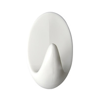 Crochets de porte de salle de bain en plastique ovale blanc crochets de porte auto-adhésifs collants solides et non marquants mur de salon multifonctionnel
