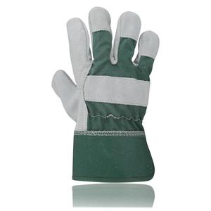 PK ถุงมือทำงานนิรภัยสำหรับผู้ชาย,ทำจากหนังวัวผ้าฝ้ายด้านหลังแบบแยกพร้อมถุงมือทำงานที่ทำจากยางรัดข้อมือ - Product Image 3