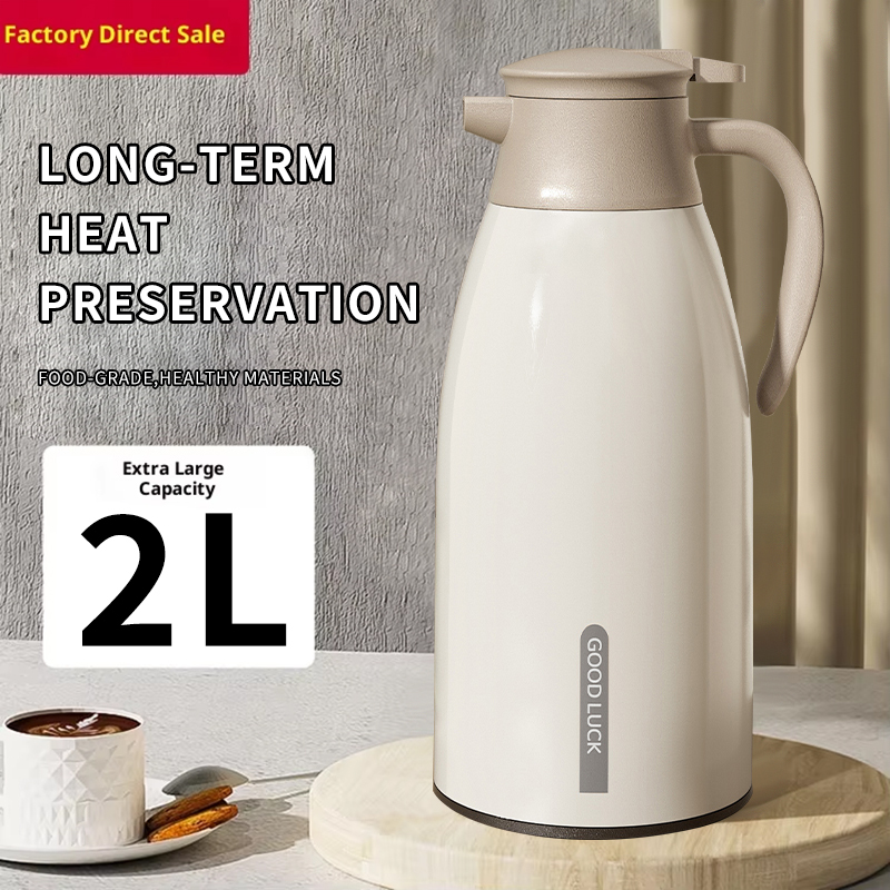 Large Capacity Double Wall Handgrip Vacuum Flask Thermos Portable Water Jug Silver-Plated Inner Liner Keep Warm 24-36 Hours