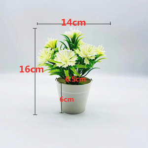 Planta Artificial en Maceta con 7 Flores de Kapok, Decoración Plástica para el Hogar, Pequeño Adorno para Uso en Interiores - Product Image 2