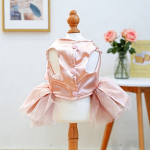 เสื้อผ้าสัตว์เลี้ยง สุนัข แมว ชุดแต่งงานลายลิ้นจี่กุหลาบ กระโปรงผ้าทูลล์ สไตล์เจ้าหญิง ชุดโพลีเอสเตอร์สำหรับสี่ฤดู - Product Image 2