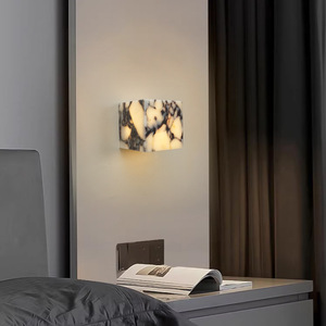 大理石、玛瑙、石灰华不规则斑点壁灯室内装饰发光二极管客厅雪花石膏酒店家居装饰壁灯 - Product Image 3