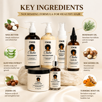 Ensemble de soins capillaires naturels et biologiques Chebe, kit de traitement capillaire à base de plantes en 6 pièces, shampoing, après-shampoing et huile certifiés GMP, vente en gros OEM