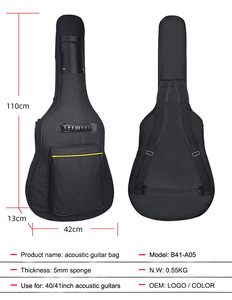 תיק גיטרה אקוסטית HEBIKUO B41-A05, רך, עמיד לאבק, עשוי מבד אוקספורד 600D, פשוט ועמיד לגיטרות <span class=keywords><strong>41</strong></span> אינץ' - Product Image 2