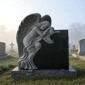 ספק סיני, מצבות שיש גרניט שחורות ואדומות גדולות בהתאמה אישית עם לב, לזכר אנשי אמריקה. - Product Image 6