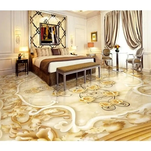 Autoadhesivo Impermeable 3D <span class=keywords><strong>PVC</strong></span> Sala de estar Baño Piso Mural Mármol Relieve cultural Revestimiento de suelo Papel tapiz Interior - Product Image 3