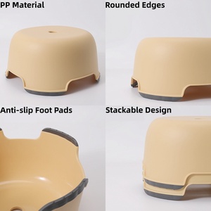 Taburete de Plástico Grande en Oferta, Diseño Apilable Antideslizante, Material PP para <span class=keywords><strong>Baño</strong></span>, Cocina, Dormitorio y Uso Doméstico - Product Image 2