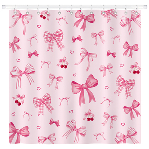 Cortina de Ducha Rosa de 72 x 72 Pulgadas, Linda Cortina de Ducha con Lazo, Cortina de Ducha Moderna con 12 Ganchos, Cortinas Elegantes para el <span class=keywords><strong>Baño</strong></span> - Product Image 2