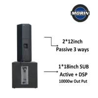 Système de Haut-Parleurs Actifs de Sonorisation Audio Professionnel Extérieur Classe D avec Module Amplificateur Numérique DSP 5000 Watts