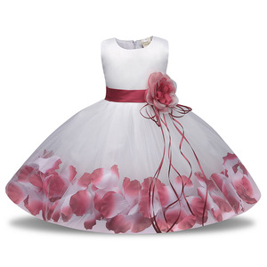 <strong>Kids</strong> Tales Cross-Border Children's <strong>Dress</strong> with Petal Hem Tutu Skirt Satin Baby Princess Formal Style Bow Decoration for Summer - Product Image 3