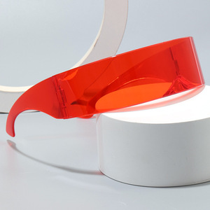 Xsy แว่นตากันแดดแฟชั่นเลนส์ PC สีแดงน้ำหนัก UV400สำหรับงานปาร์ตี้บนเวที - Product Image 4