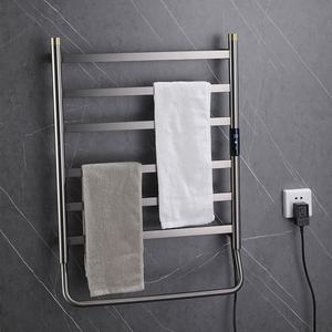 Radiateur chauffe-serviettes électrique en acier inoxydable 6 bars avec minuterie intégrée coupure de courant automatique avec étagère en <span class=keywords><strong>verre</strong></span> - Product Image 4