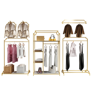 Support d'affichage pour boutique de vêtements personnalisés, en acier inoxydable, doré brillant, pour les magasins de vêtements - Product Image 5