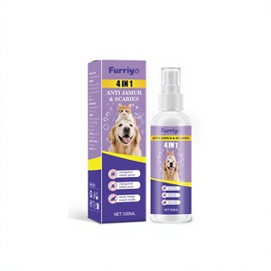 Spray de bain protecteur sans rinçage FURRIYO pour animaux de compagnie, prévention des puces et des poux, lavage sans rinçage 4-en-1 - Product Image 1