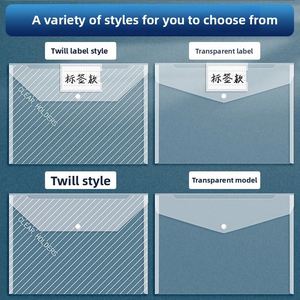 A4 Transparent PP <b>File</b> Bag Wholesale Plastic Exam Paper Data <b>Storage</b> Can Be Printed Logo Office Stationery Supplies - Product Image 3