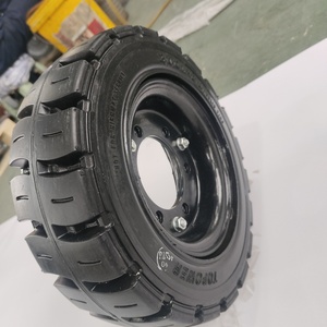 Neumático de caucho macizo sin aire y sin pinchazos 300x100 300*100 3.50-6 con llanta para robot barredor de remolque pequeño - Product Image 3