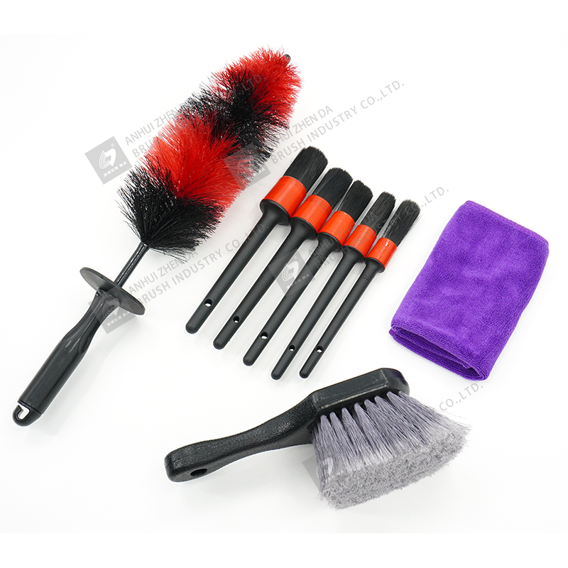 Polypropylene Car Detailing Cleaning Interior Brush 8pcs Set
