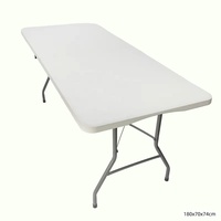 Meja dan Kursi Lipat Outdoor untuk Acara, Meja Poker Lipat Mewah yang Dapat Diperpanjang, Set Meja Makan Outdoor Lipat