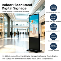 Affichage numérique sur pied 4K de 32 à 65 pouces sur mesure avec CMS gratuit, écran LCD publicitaire pour la livraison, la vente au détail et l'hôtellerie