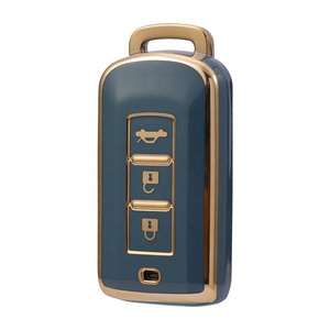 Vàng Cạnh TPU chìa khóa xe Bìa phù hợp cho Mitsubishi <span class=keywords><strong>3</strong></span> nút Outlander Lancer Eclipse Mirage Phụ Kiện Xe Hơi Key Fob trường Hợp Chủ - Product Image 1