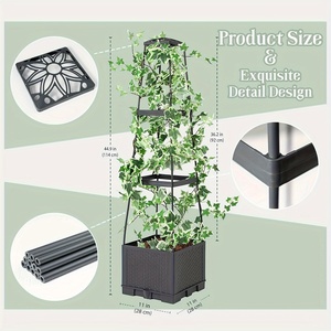 Raised Garden Bed <strong>Planter</strong> <strong>Box</strong> with <strong>Trellis</strong>, Tomato <strong>Planters</strong> for Climbing Plants Vegetable Vine Flowers Outdoor Patio - Product Image 3