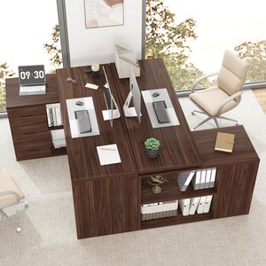Bureau d'ordinateur portable moderne, simple et minimaliste pour la maison, le bureau ou la salle d'étude, avec étagères - Product Image 4