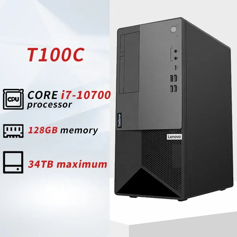 T100C Tower Server Computer Intel Desktop CPU G6400 2-Core 8GB RAM * 256G + 1T Stock