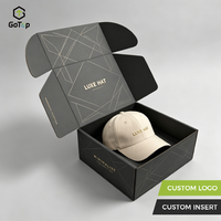 Boîte d'emballage recyclable certifiée écologique en carton ondulé avec estampage à chaud doré, élégante, rigide, avec fermeture à oreilles, taille personnalisée