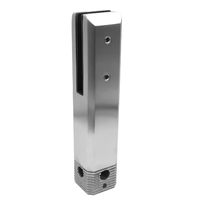 Spigot carré en acier inoxydable usiné CNC 48x265mm avec tige filetée et anneau de couvercle, résistant à la rouille, pour bricolage