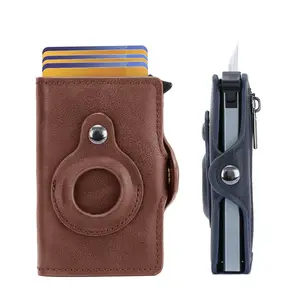 Fashion Design Pu Leather Credit RFID Blocking Card Holder Wallet Aluminum Slim Business Credit Id Card Holder For Men