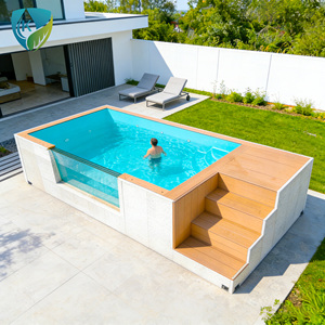 <span class=keywords><strong>Piscine</strong></span> <span class=keywords><strong>hors</strong></span> <span class=keywords><strong>sol</strong></span> en fibre de verre tout-en-un, <span class=keywords><strong>kit</strong></span> de <span class=keywords><strong>filtration</strong></span> complet FRP, skimmer, pompe, chauffage, éclairage LED - Product Image 3