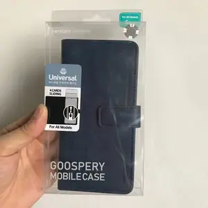 Goospery sarung ponsel kulit atas dan bawah, sarung ponsel universal dorong dan tarik