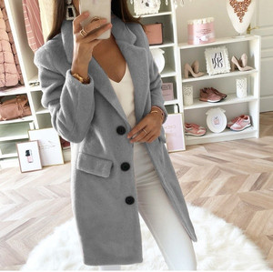 Nouveauté 2025 : Manteau en <span class=keywords><strong>laine</strong></span> mélangée à col châle rouge vin pour l'automne/hiver, élégant <span class=keywords><strong>trench</strong></span> pour femmes avec ceinture - Product Image 3