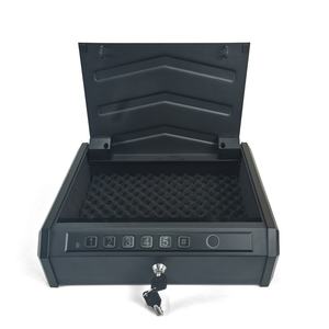 Gehele Stalen Draagbare Auto Pistool Doos Huishoudelijke Kluis Met Vingerafdruk & Wachtwoord Sleutel Slot Anti-Diefstal Opslag - Product Image 5