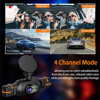 Caméra embarquée WiFi 4 canaux 1080P, vision nocturne avant, intérieure et arrière, enregistreur vidéo de voiture DVR, assistance au stationnement