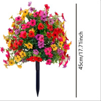 Fleurs d'eucalyptus artificielles en plastique avec piquet de fixation pour la décoration moderne des jardins et des patios extérieurs